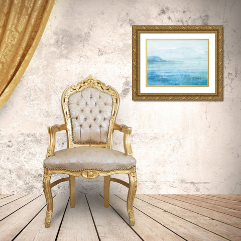 Sea Sparkle II Gold Ornate Wood Framed Art Print with Double Matting by Nai, Danhui