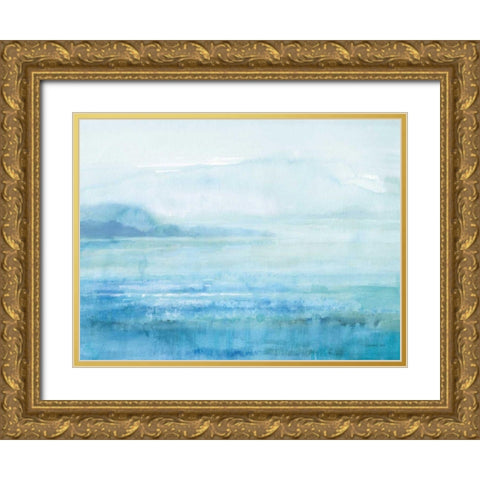 Sea Sparkle II Gold Ornate Wood Framed Art Print with Double Matting by Nai, Danhui