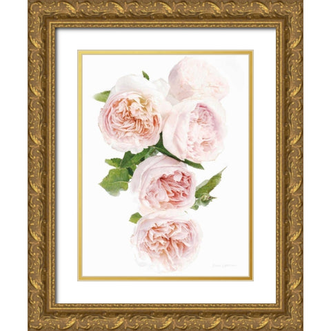 David Austin Cascade Gold Ornate Wood Framed Art Print with Double Matting by Catterall, Elise