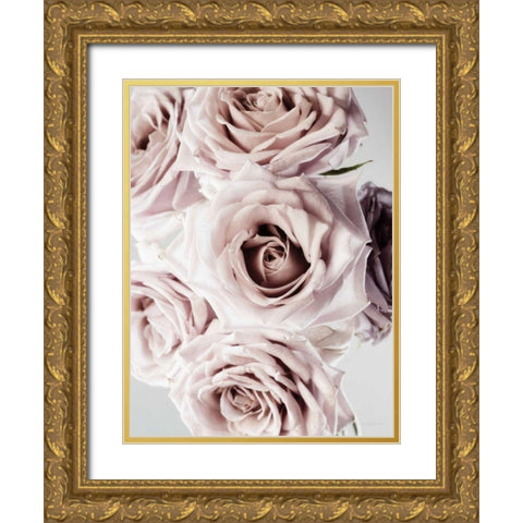 Dusty Rose Cluster Gold Ornate Wood Framed Art Print with Double Matting by Catterall, Elise