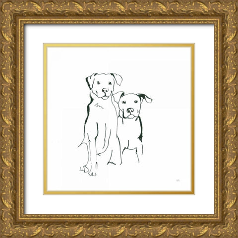 Lovable Mutts IV Gold Ornate Wood Framed Art Print with Double Matting by Paschke, Chris