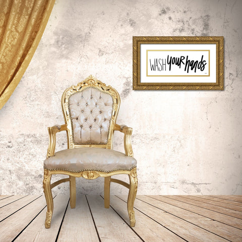 Bathroom Etiquette XI Gold Ornate Wood Framed Art Print with Double Matting by York, Leah
