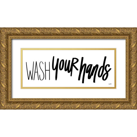 Bathroom Etiquette XI Gold Ornate Wood Framed Art Print with Double Matting by York, Leah