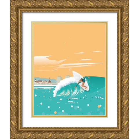 San Diego No Words Gold Ornate Wood Framed Art Print with Double Matting by Escalante, Omar