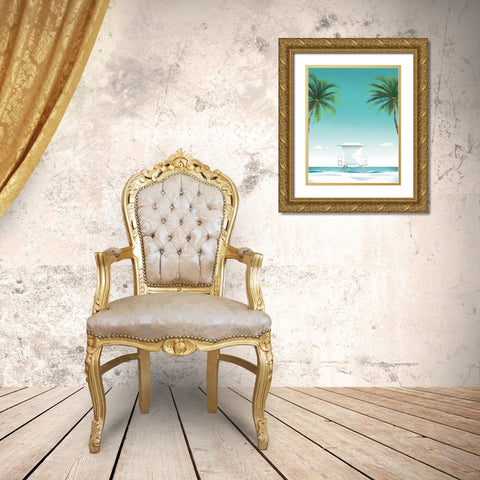 Malibu No Words Gold Ornate Wood Framed Art Print with Double Matting by Escalante, Omar