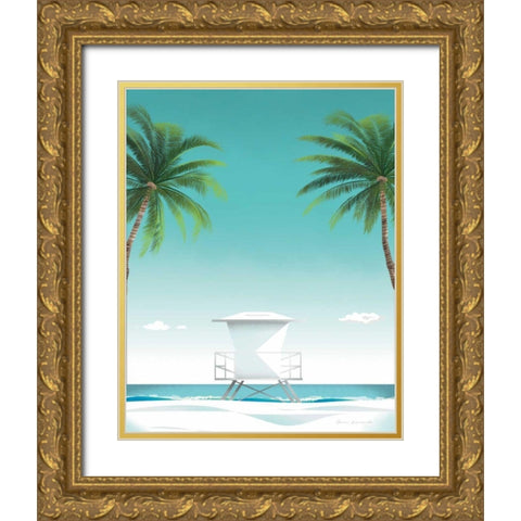 Malibu No Words Gold Ornate Wood Framed Art Print with Double Matting by Escalante, Omar