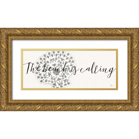 Sea Charms V Silver Gold Ornate Wood Framed Art Print with Double Matting by Charron, Veronique