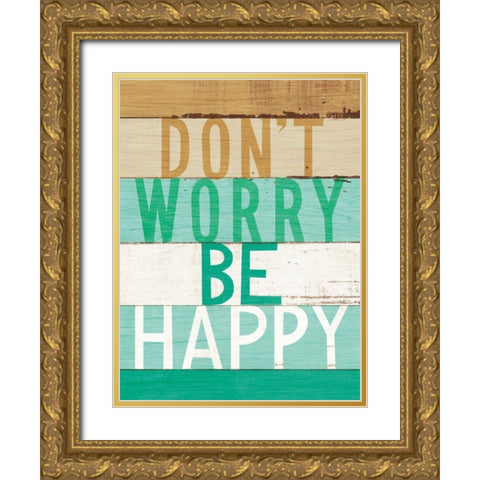 Beachscape Inspiration VI Green Gold Ornate Wood Framed Art Print with Double Matting by Mullan, Michael