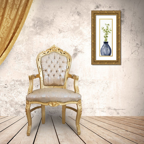 Mixed Greenery II Navy Gold Ornate Wood Framed Art Print with Double Matting by Audit, Lisa