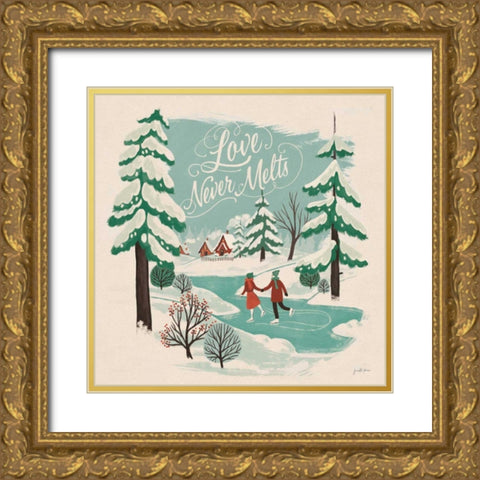 Winter Bliss V Gold Ornate Wood Framed Art Print with Double Matting by Penner, Janelle