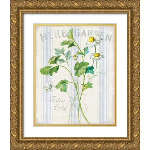 Floursack Herbs II Gold Ornate Wood Framed Art Print with Double Matting by Nai, Danhui