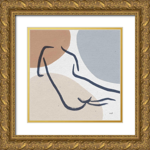 Line Figures IV Gold Ornate Wood Framed Art Print with Double Matting by Hershey, Moira
