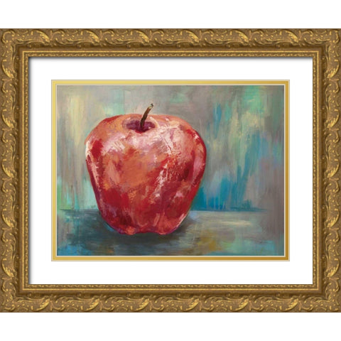 Red Apple Crop Gold Ornate Wood Framed Art Print with Double Matting by Vertentes, Jeanette