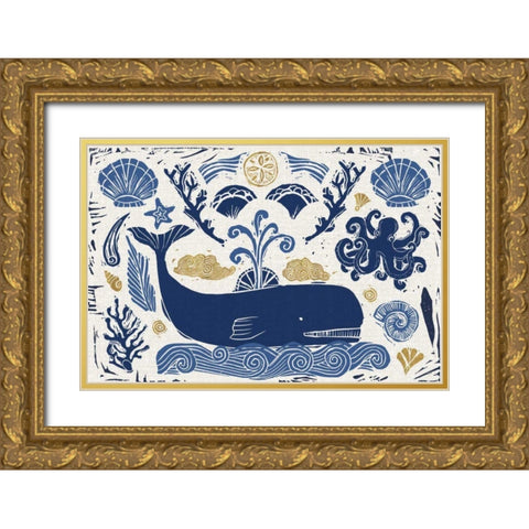 Primitive Sea I Gold Ornate Wood Framed Art Print with Double Matting by Brissonnet, Daphne