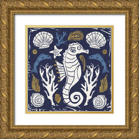 Primitive Sea VI Dark Gold Ornate Wood Framed Art Print with Double Matting by Brissonnet, Daphne