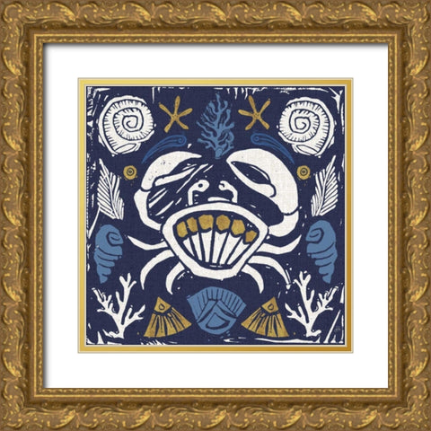 Primitive Sea VII Dark Gold Ornate Wood Framed Art Print with Double Matting by Brissonnet, Daphne