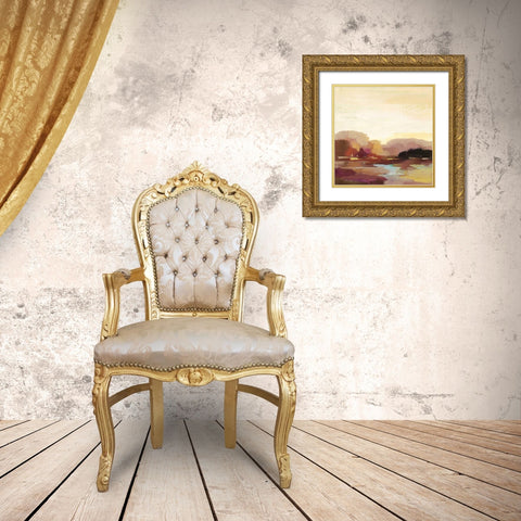 Maroon Landscape Gold Ornate Wood Framed Art Print with Double Matting by Vassileva, Silvia