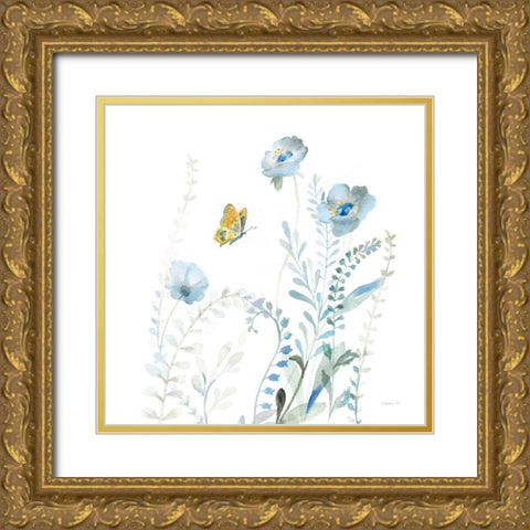 Blues of Summer VI Gold Ornate Wood Framed Art Print with Double Matting by Nai, Danhui