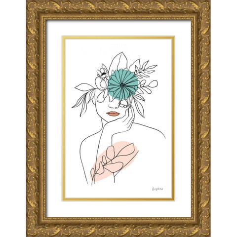 Rooted III Gold Ornate Wood Framed Art Print with Double Matting by Thorns, Becky