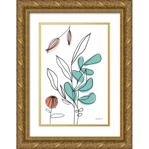 Rooted V Gold Ornate Wood Framed Art Print with Double Matting by Thorns, Becky
