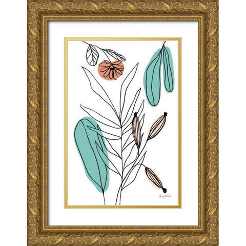 Rooted VI Gold Ornate Wood Framed Art Print with Double Matting by Thorns, Becky