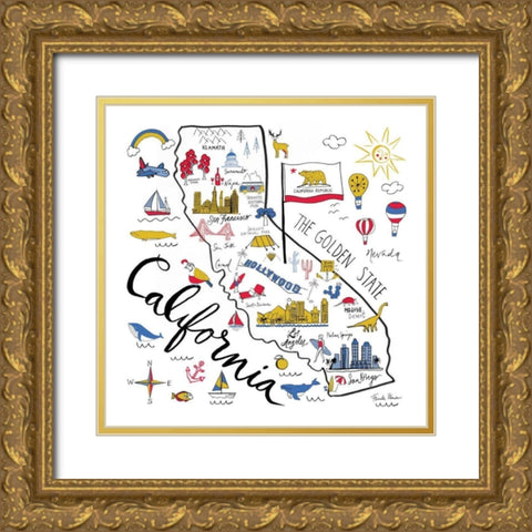 California Gold Ornate Wood Framed Art Print with Double Matting by Zaman, Farida