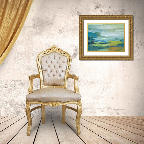 Early Spring Lake Gold Ornate Wood Framed Art Print with Double Matting by Vassileva, Silvia