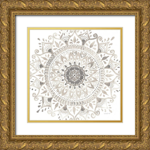 Mandala Delight I Neutral Crop Gold Ornate Wood Framed Art Print with Double Matting by Nai, Danhui