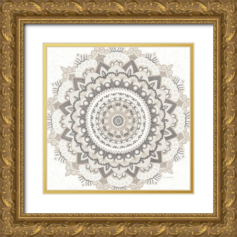 Mandala Dream Neutral Crop Gold Ornate Wood Framed Art Print with Double Matting by Wiens, James