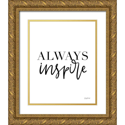 Simple Words III Gold Ornate Wood Framed Art Print with Double Matting by Thorns, Becky