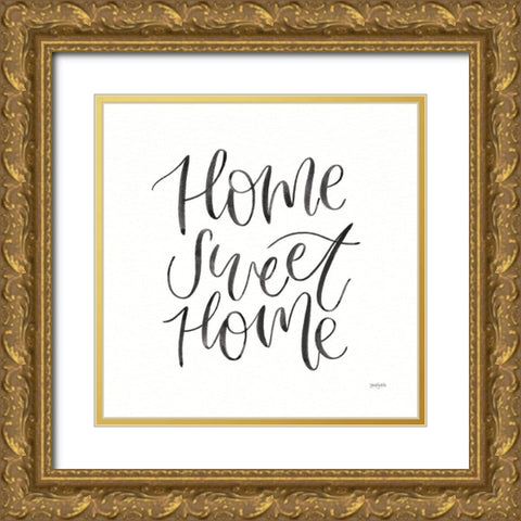 Home Sweet Home I BW Gold Ornate Wood Framed Art Print with Double Matting by Jackson, Jenaya