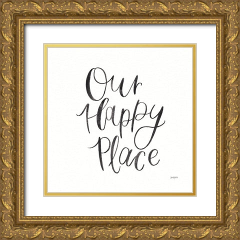Home Sweet Home II BW Gold Ornate Wood Framed Art Print with Double Matting by Jackson, Jenaya