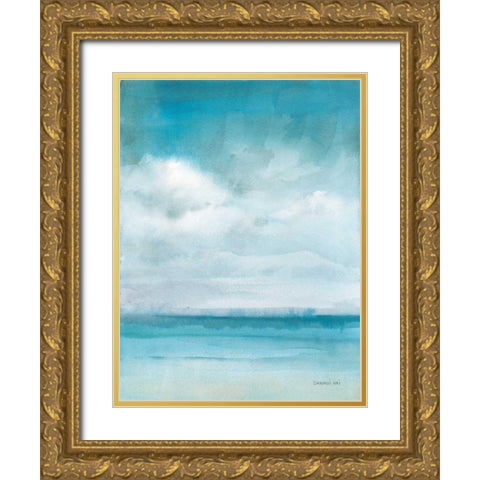 Ocean Breeze Gold Ornate Wood Framed Art Print with Double Matting by Nai, Danhui