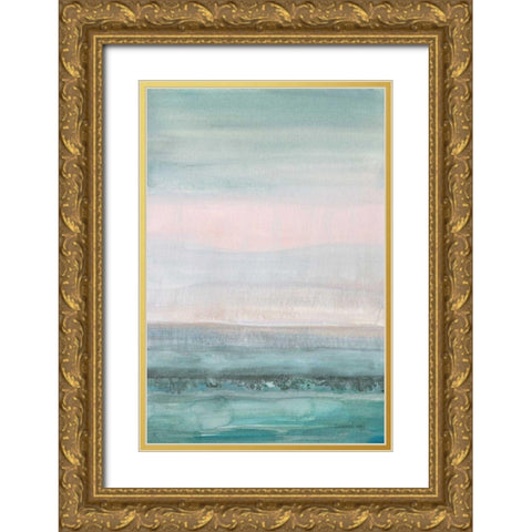 Pastel Seascape Gold Ornate Wood Framed Art Print with Double Matting by Nai, Danhui