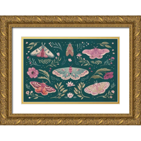 Winged Study I Plum Gold Ornate Wood Framed Art Print with Double Matting by Penner, Janelle