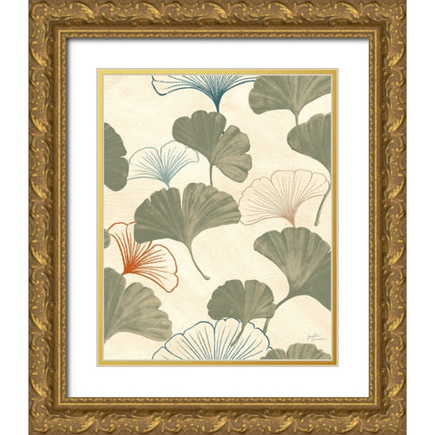 Winged Study Pattern IXA Gold Ornate Wood Framed Art Print with Double Matting by Penner, Janelle