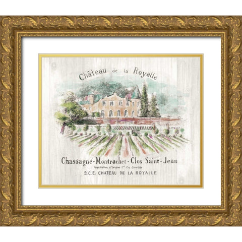 Chateau Royalle on Wood Color Gold Ornate Wood Framed Art Print with Double Matting by Nai, Danhui