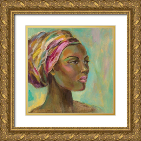 African Woman I Gold Ornate Wood Framed Art Print with Double Matting by Vassileva, Silvia