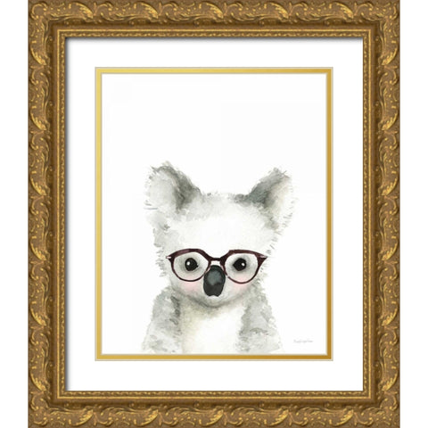 Koala in Glasses Gold Ornate Wood Framed Art Print with Double Matting by Charro, Mercedes Lopez