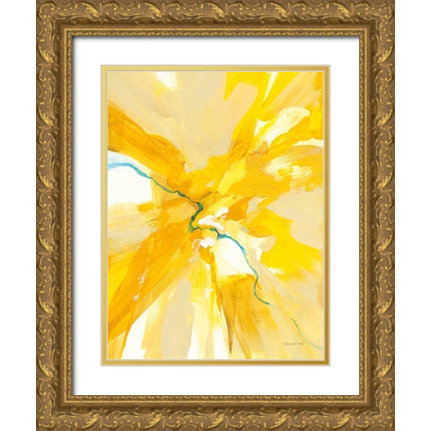 Sunburst Gold Ornate Wood Framed Art Print with Double Matting by Nai, Danhui