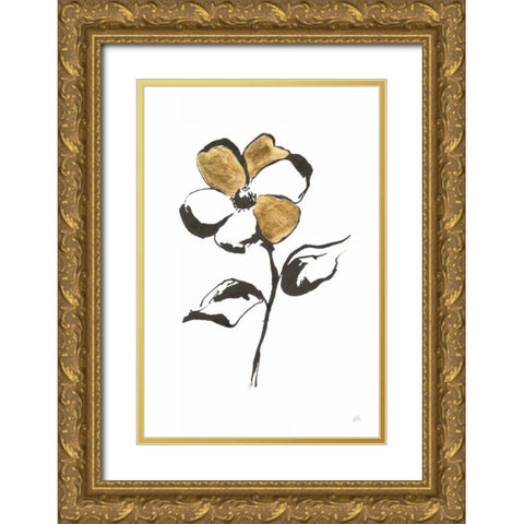 Leafed III Gold Ornate Wood Framed Art Print with Double Matting by Paschke, Chris