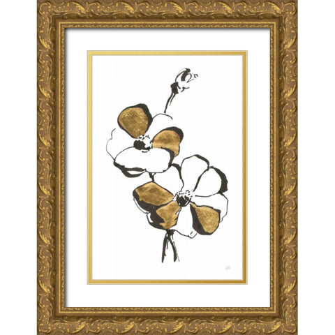 Leafed IV Gold Ornate Wood Framed Art Print with Double Matting by Paschke, Chris
