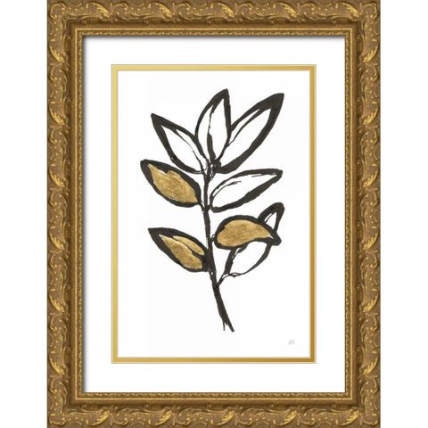 Leafed IX Gold Ornate Wood Framed Art Print with Double Matting by Paschke, Chris