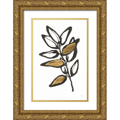 Leafed X Gold Ornate Wood Framed Art Print with Double Matting by Paschke, Chris