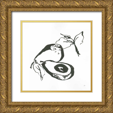 Avacado I BW Gold Ornate Wood Framed Art Print with Double Matting by Paschke, Chris
