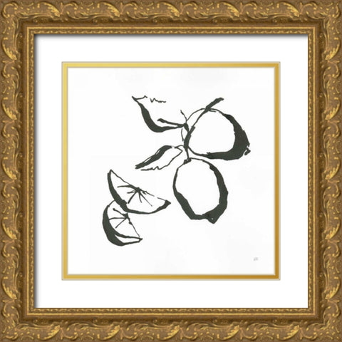 Limes BW Gold Ornate Wood Framed Art Print with Double Matting by Paschke, Chris