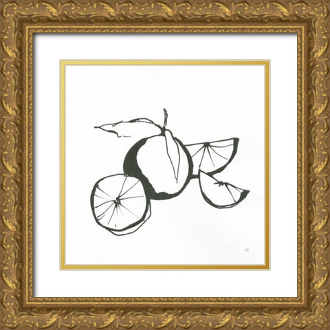 Oranges BW Gold Ornate Wood Framed Art Print with Double Matting by Paschke, Chris