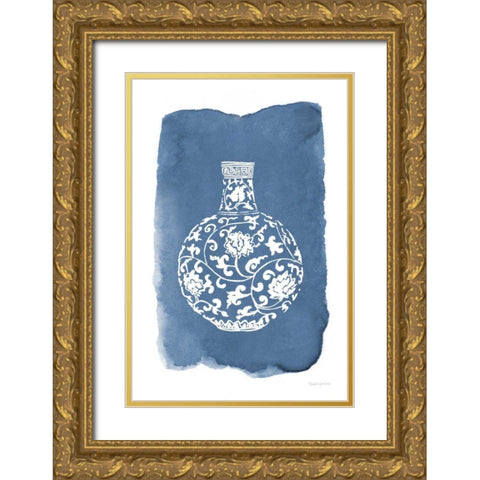 Chinese Vase I Gold Ornate Wood Framed Art Print with Double Matting by Charro, Mercedes Lopez