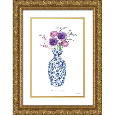 Chinoiserie Style II Gold Ornate Wood Framed Art Print with Double Matting by Charro, Mercedes Lopez