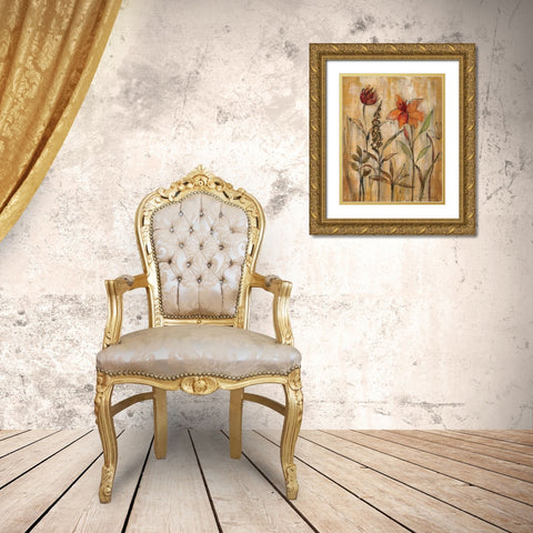 Aquarelle Garden II Gold Ornate Wood Framed Art Print with Double Matting by Vassileva, Silvia